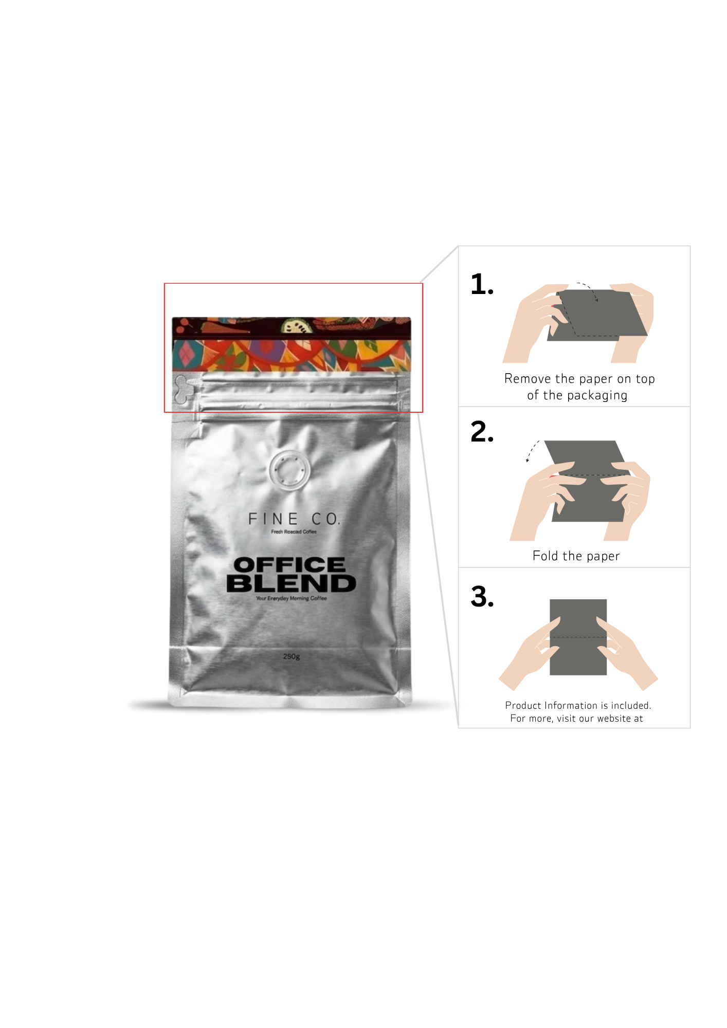 Fine Co Office Blend Coffee Beans 250g | Fresh Roasted Arabica Espresso Beans | Medium Roast
