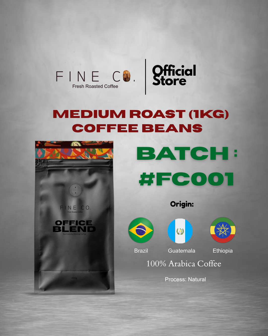 Fine Co Office Blend Coffee Beans 1kg