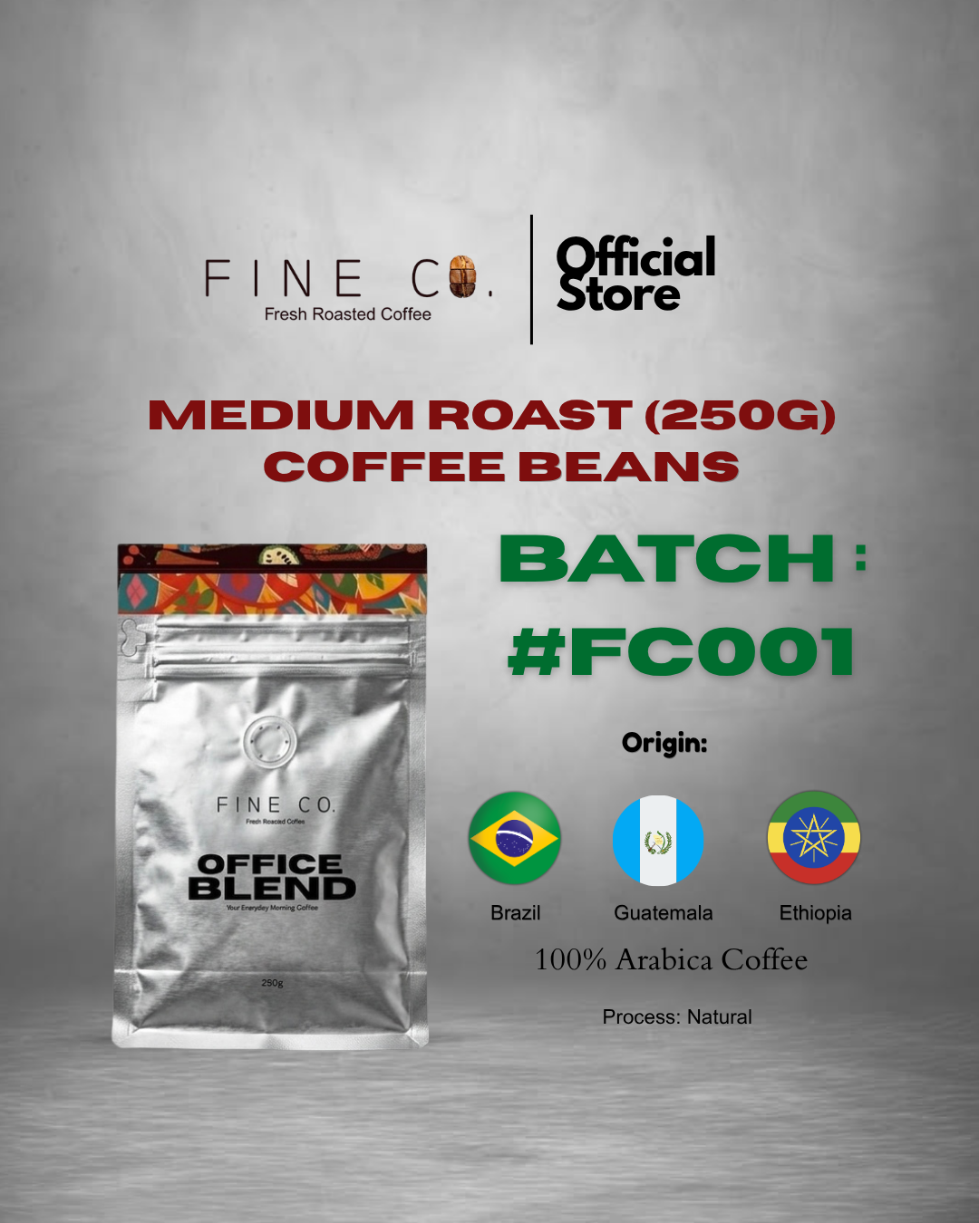Fine Co Office Blend Coffee Beans 250g